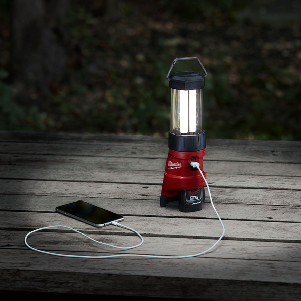 MILWAUKEE รุ่น M12 LL-201 ไฟตะเกียง 12 โวลต์ พร้อมที่ชาร์จUSB พร้อมแท่นชาร์จและแบต 2.0AH x 1 ก้อน