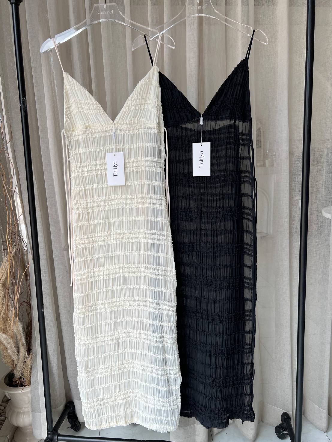 #5161 Summer Dress เดรสซีทรูคลุมบิกินี งานซีทรูทั้งตัวซับในแค่ตรงอกนะคะ เนื้อผ้าระบาย thitiya