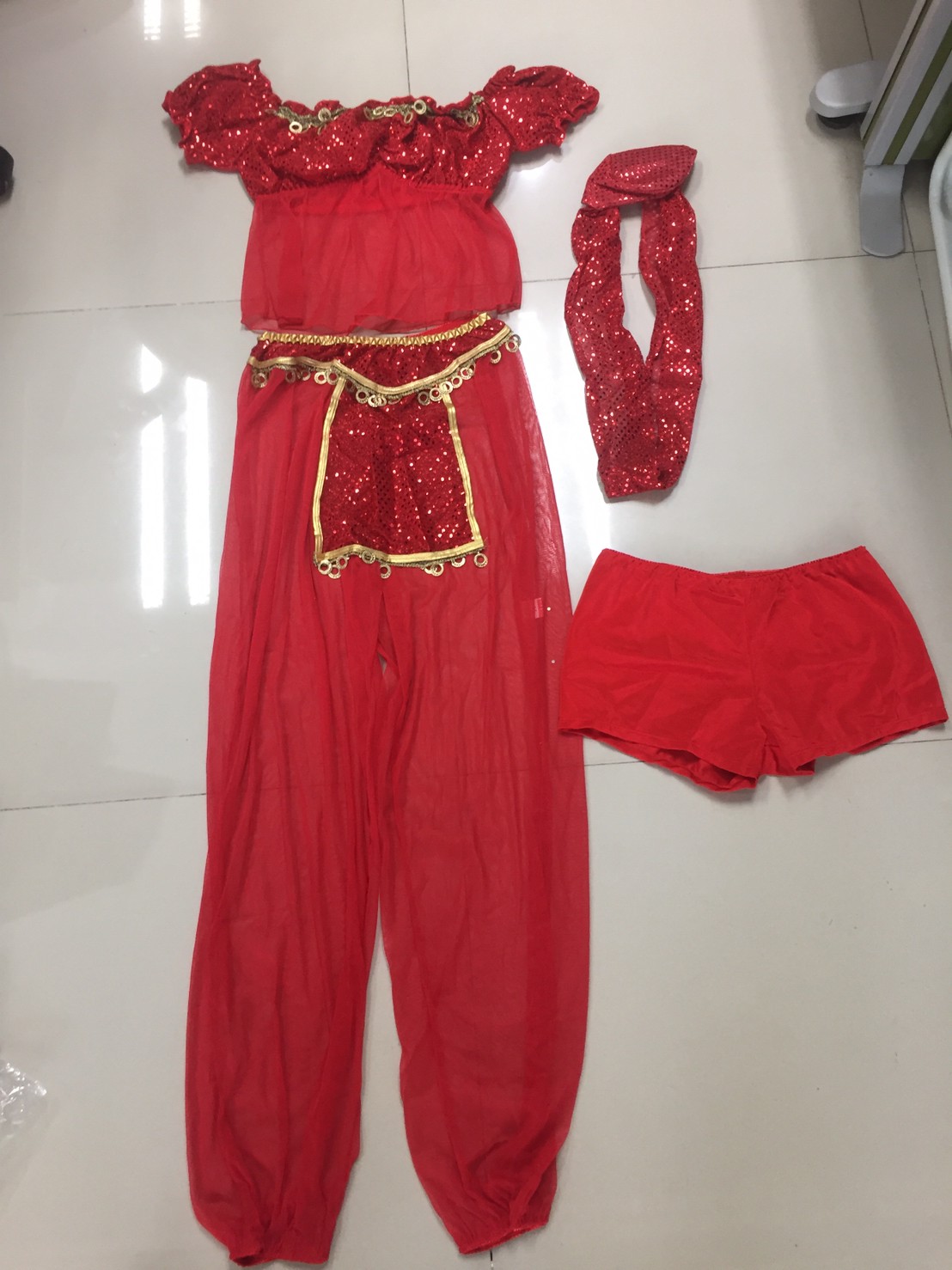 ชุดคอสเพลย์ ชุดแฟนซี ชุดนิทาน อาหรับราตรี Cosplay - ชุดจินนี่ ชุดอาหรับ ชุดเปอร์เซีย สีแดงสดใส