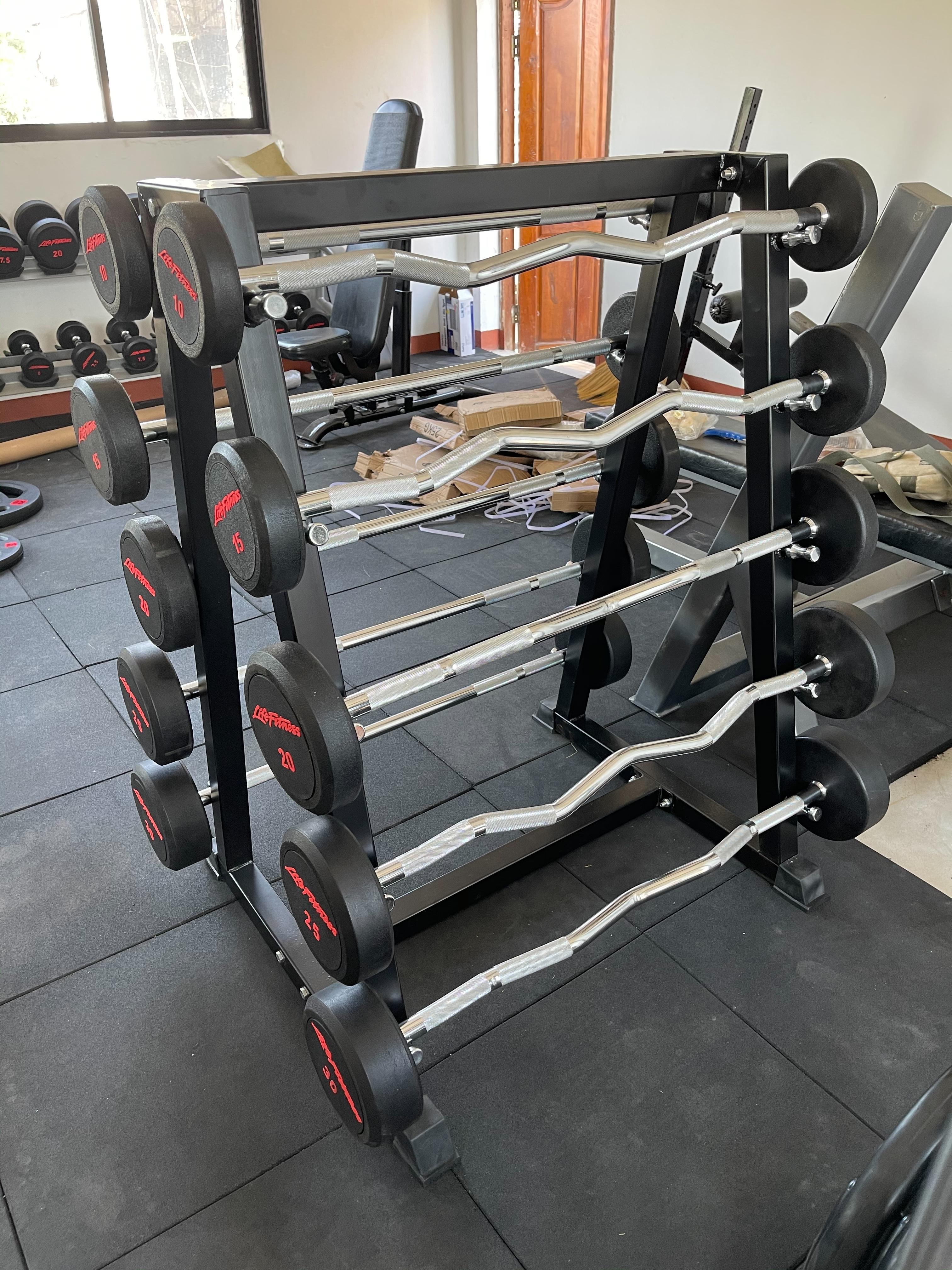 ดัมเบลเซ็ตแบบมีคานบาร์เบลBarbell with Lifefitness