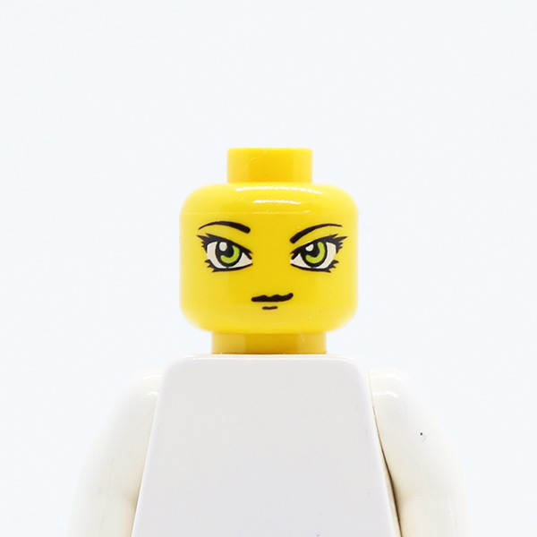 Dual Sided Exo-Force Green Eyes Female with Slight Smirk / Open Mouth Pattern (Hitomi) - Blocked Open Stud