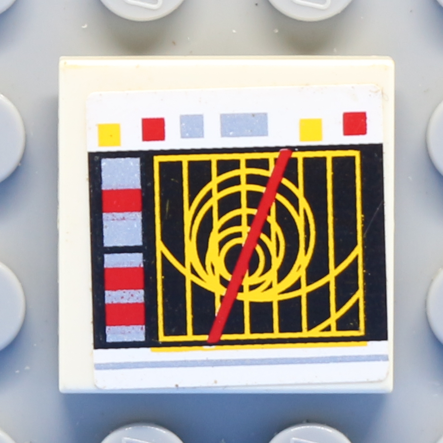 Tile 2 x 2 with Groove with SW Cannon Operating Monitor Pattern on White Background (Sticker) - Set 7754