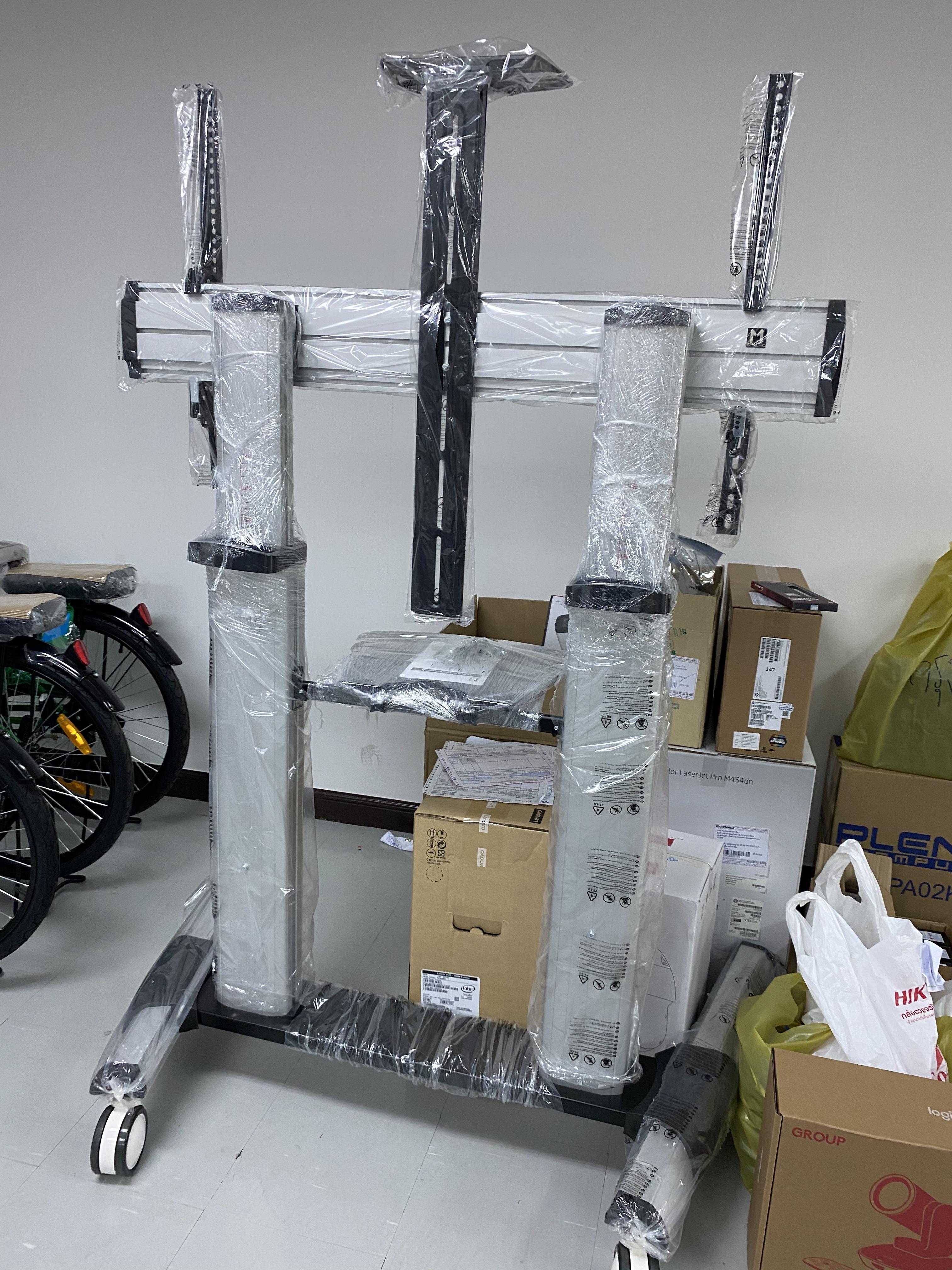 JMTVSTAND MT-F8200 ขาตั้งพื้นทีวีมีล้อเลื่อน(TV Stand) วัสดุ Aluminium อลูมิเนียม แบบล้อเลื่อนปรับสูง/ต่ำได้ 55"-98" นิ้ว{รับประกันสินค้า 3 ปี}0964746498