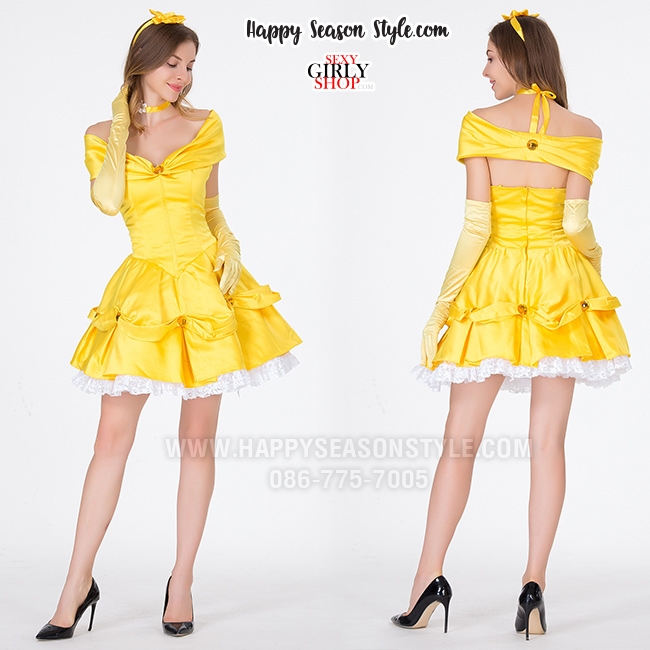 ชุดเจ้าหญิงเบลล์ Beauty and the Beast โฉมงามกับเจ้าชายอสูร พร้อมที่คาดผม