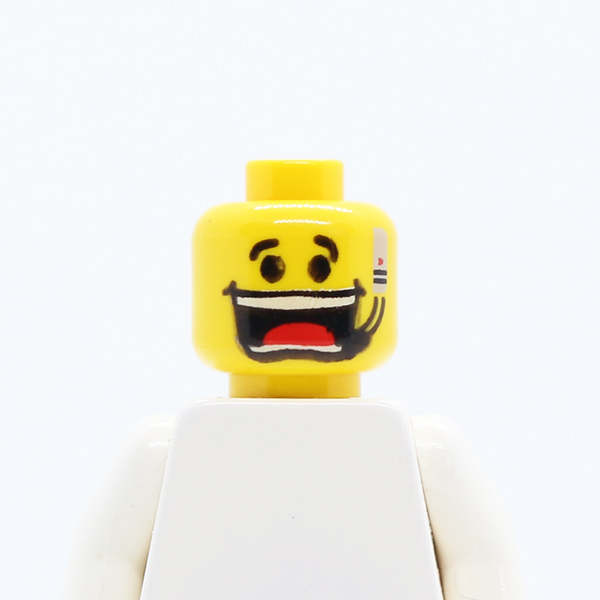 Male Huge Grin, Headset, Eyebrows Pattern (Flex) - Blocked Open Stud