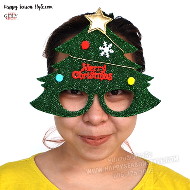 แว่นแฟนซี แว่นคริสต์มาส แว่นปาร์ตี้ แว่นกวางเรนเดียร์ แว่นต้นสน xmas ปีใหม่ มี 3 แบบให้เลือก