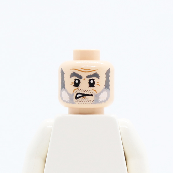 Dual Sided PotC Gibbs Gray Beard and Eyebrows, Crow's Feet, Angry / Scared Pattern
