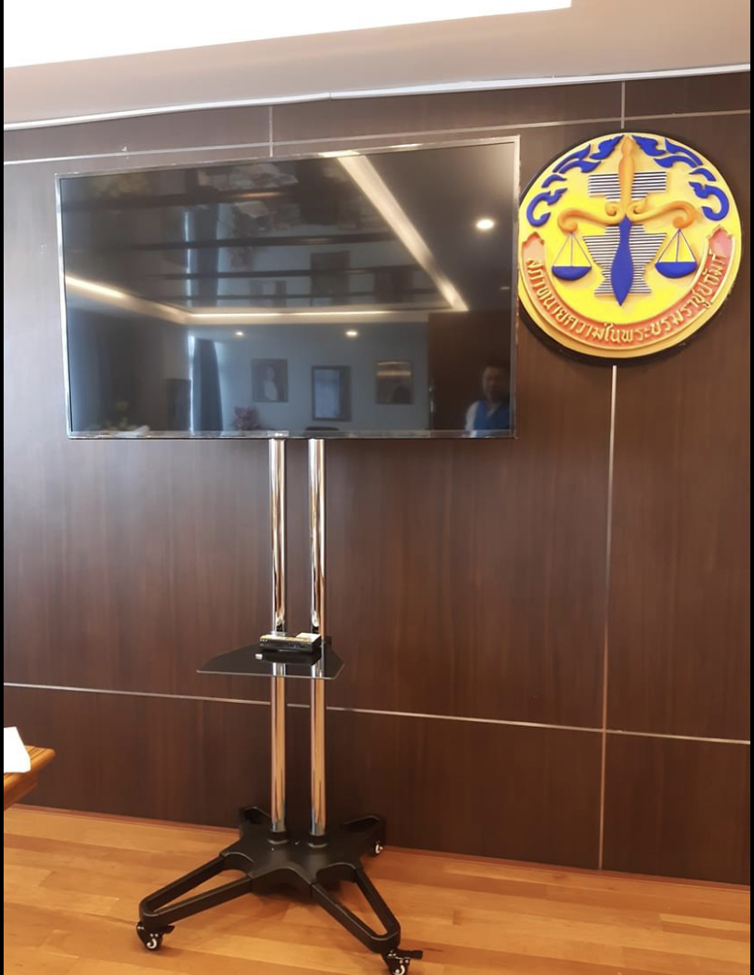 JMTVSTAND SM7000 ขาตั้งพื้นทีวีล้อเลื่อน(TV Stand)วัสดุเหล็ก+สแตนเลสแข็งแรง ปรับความสูง/ต่ำ ก้ม-เงยได้ 32"-70"นิ้ว{รับประกัน 3ปี}0964746498