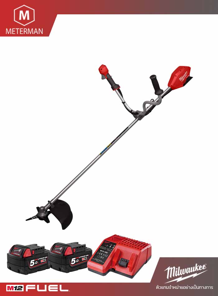 MILWAUKEE รุ่น M18 FBCU-0 เเครื่องตัดหญ้าไร้สาย 18 โวลต์ พร้อมเครื่องชาร์จและแบตเตอรี่ 18V@5.0AH x 2 ก้อน