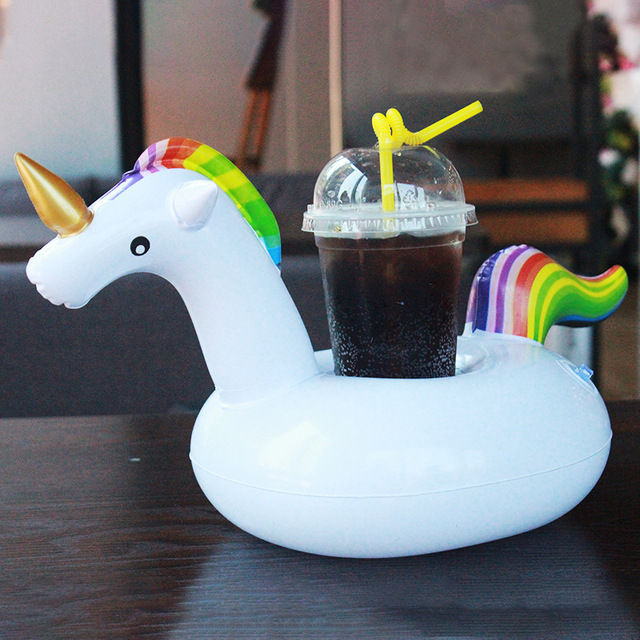 ที่วางแก้วเป่าลม ยูนิคอร์น Inflatable Unicorn Cup Holder