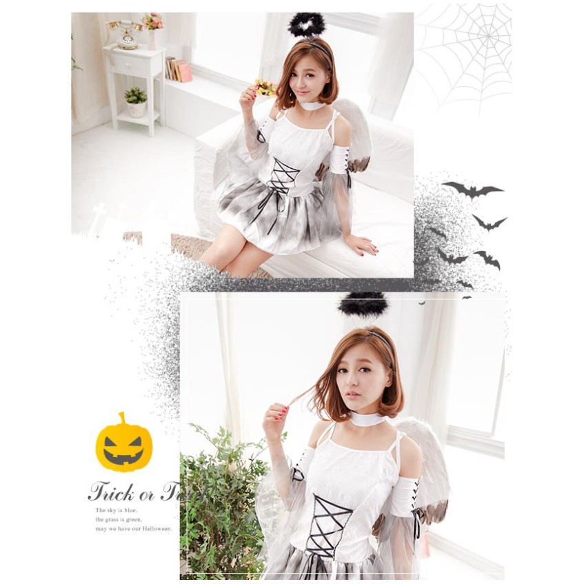 ชุดนางฟ้า ทูโทน Dark Angle ขาวดำไล่เฉด