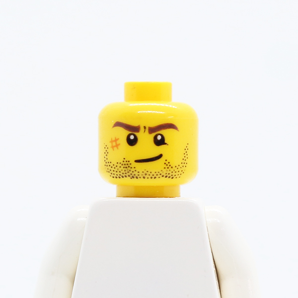 Beard Stubble, Brown Eyebrows, Crooked Smile, White Pupils and Scar Pattern
