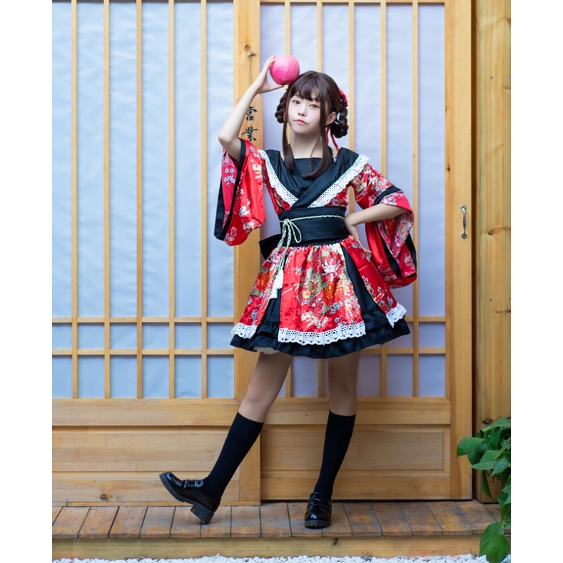 ชุดกิโมโน เปิดไหล่สกีนลายดอก🏍️💨 ส่งไว จากไทย