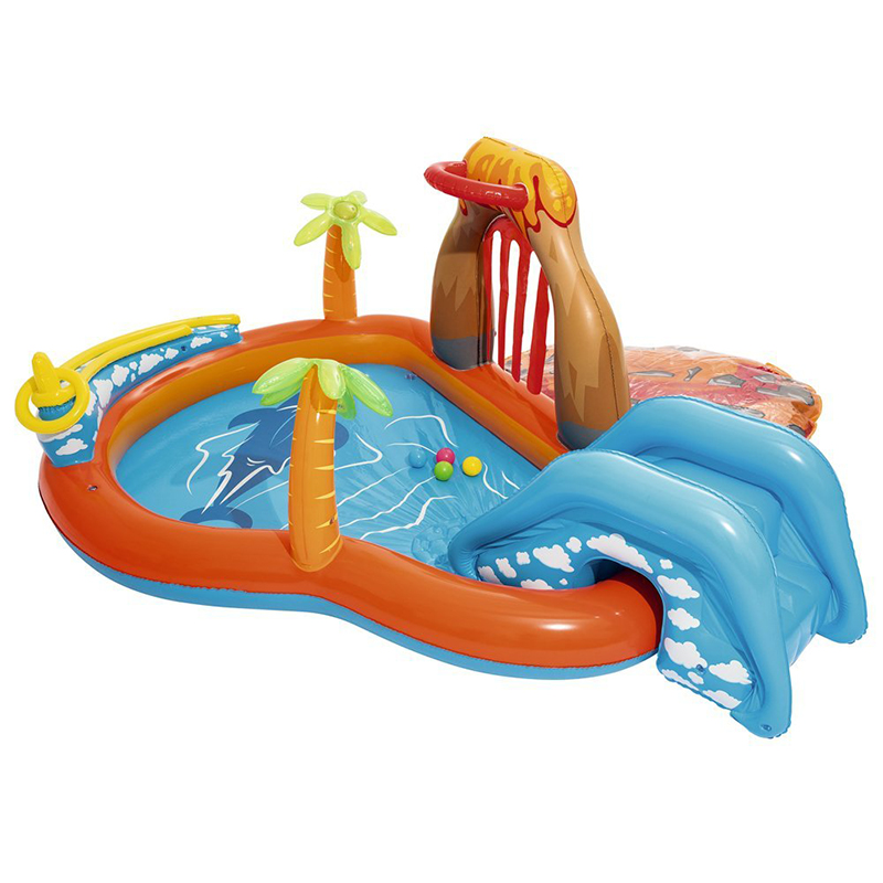 Bestway ชุดสระน้ำเด็ก ภูเขาไฟ พร้อมสไลเดอร์ Inflatable Volcano Theme Baby Pool with Slider