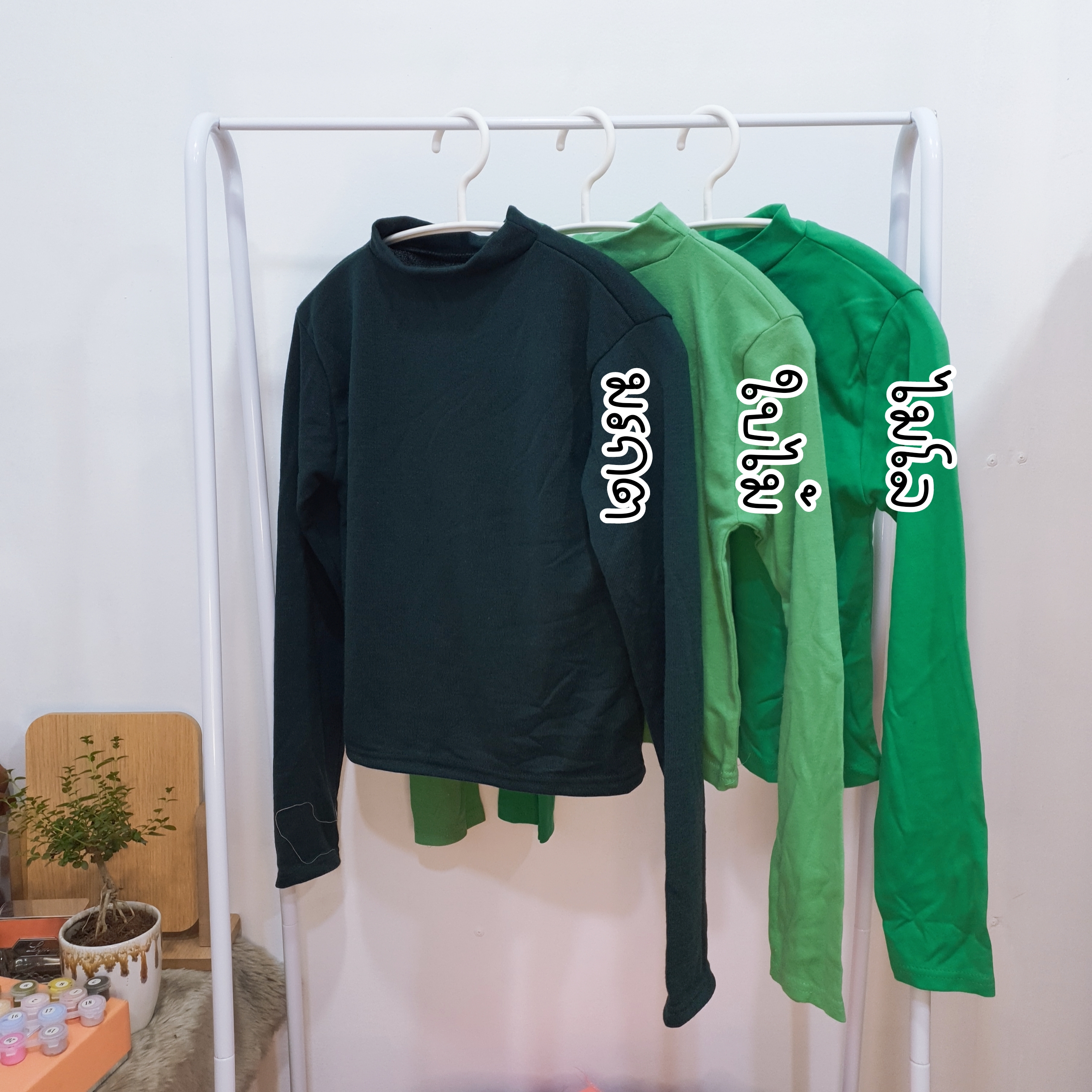 เสื้อครอปคอเต่า สีพื้น nuttyshopp.p เสื้อแขนยาว เสื้อกันหนาว เสื้อสีพื้น