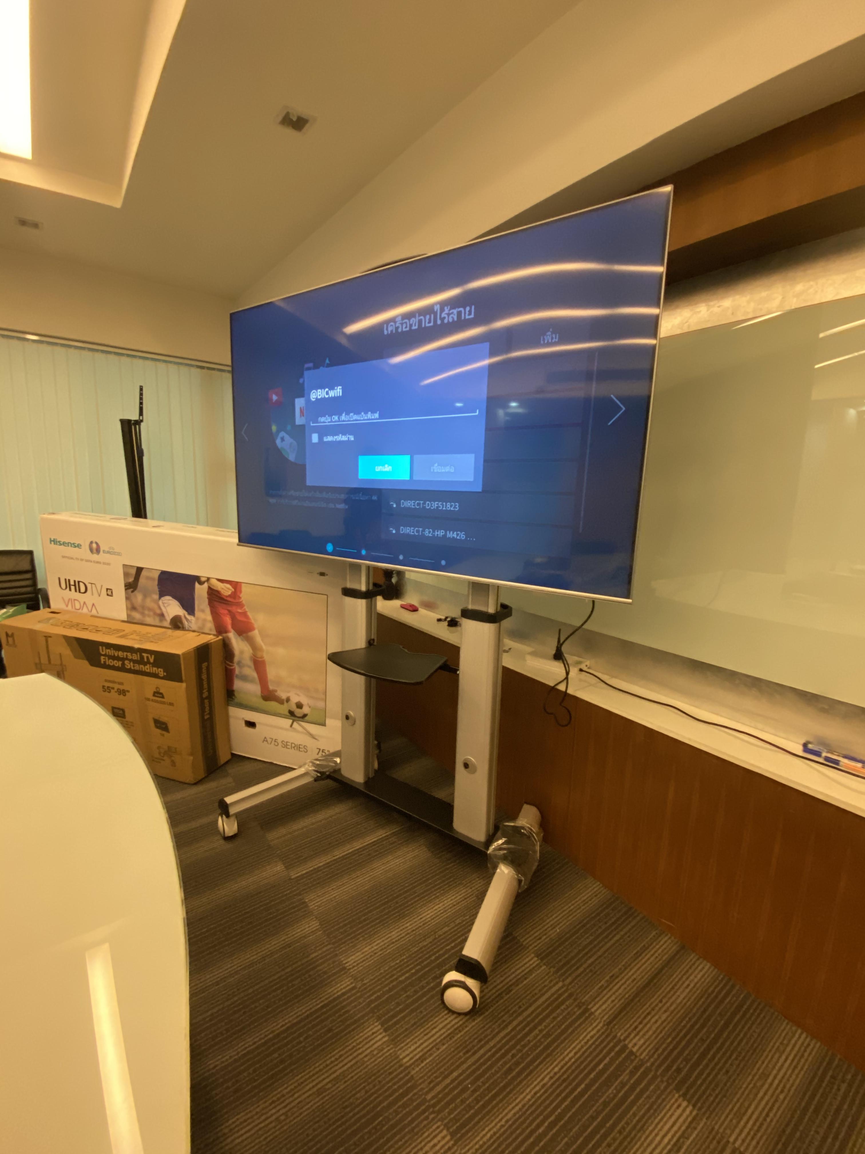 JMTVSTAND MT-F8200 ขาตั้งพื้นทีวีมีล้อเลื่อน(TV Stand) วัสดุ Aluminium อลูมิเนียม แบบล้อเลื่อนปรับสูง/ต่ำได้ 55"-98" นิ้ว{รับประกันสินค้า 3 ปี}0964746498