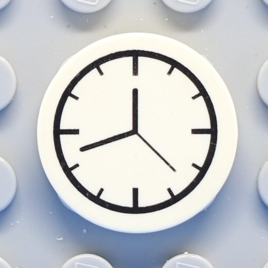 Tile, Round 2 x 2 with Clock Pattern
