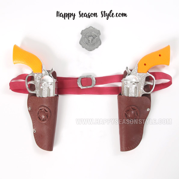 ปืนคู่คาวบอย ปืนคาวบอย พลาสติก ตำรวจ คาวบอย สายผ้า