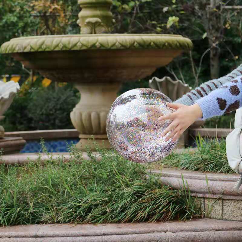 ลูกบอลชายหาด กลิตเตอร์ Glitter Beach Ball Pool Float