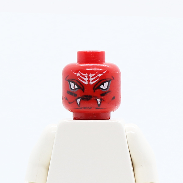 Alien with White Snake Eyes and Mouth with Fangs Pattern - Blocked Open Stud