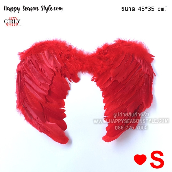 ปีกนางฟ้า ปีกขนนก ปีกแฟนซี ทรงหัวใจ ไซส์ S M L XL สีขาว, ชมพู, แดง🏍️💨 ส่งไวจากกทม.