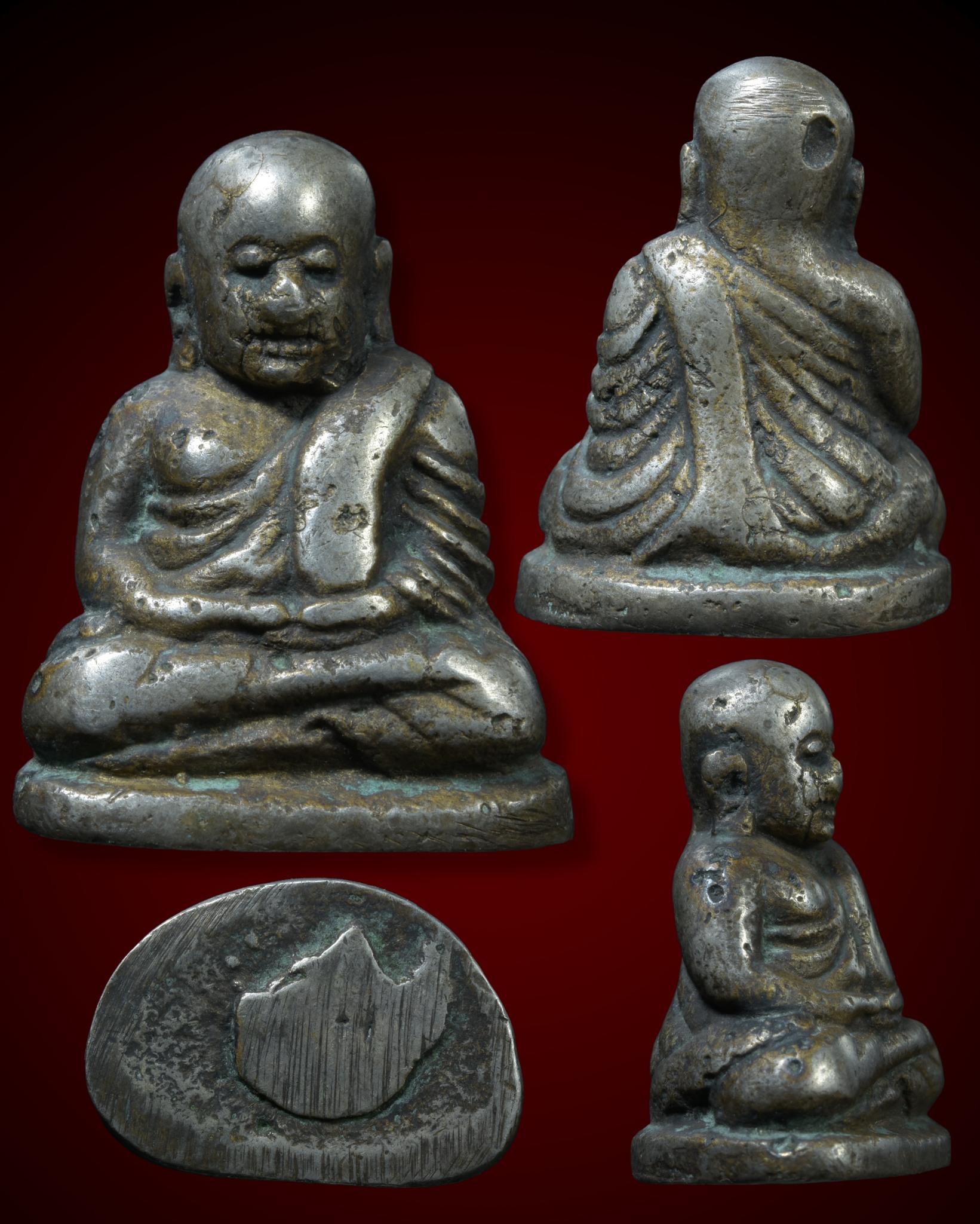 รูปหล่อหลวงพ่อเงิน พิมพ์นิยม เนื้อแก่เงิน