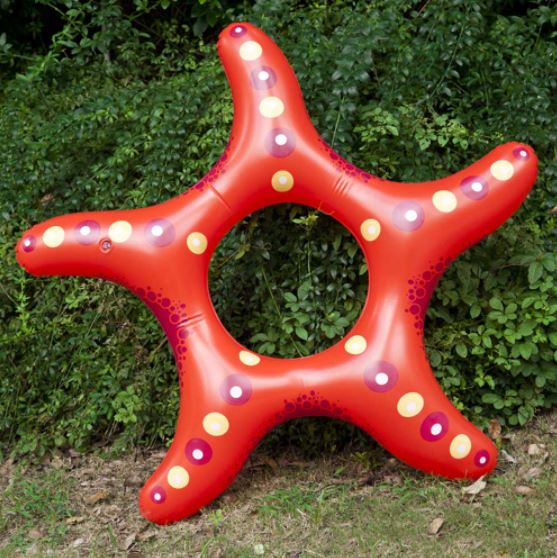ห่วงยางปลาดาว สีแดง Inflatable Red Starfish Pool Float