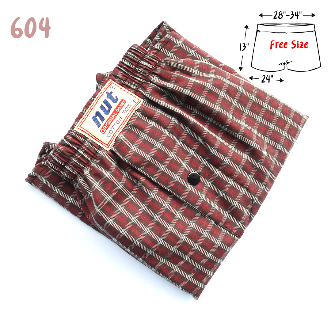 บ๊อกเซอร์ N604 บ๊อกเซอร์วัยรุ่นสีเข้ม เลือดหมู
