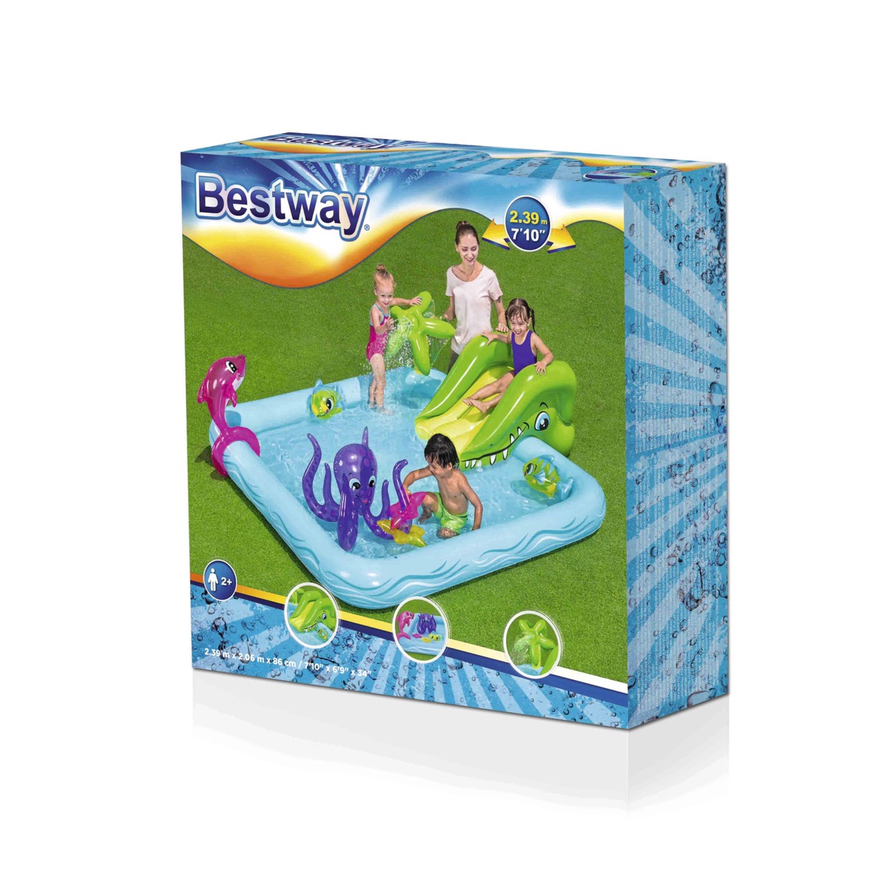 Bestway ชุดสระน้ำเด็ก โลกใต้ทะเล พร้อมสไลเดอร์ Inflatable Bestway Sea World Baby Pool Set with Slide