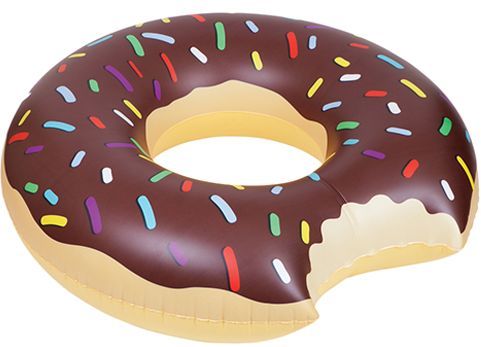 ห่วงยางโดนัทสีน้ำตาล Inflatable Brown Donut Ring Pool Float