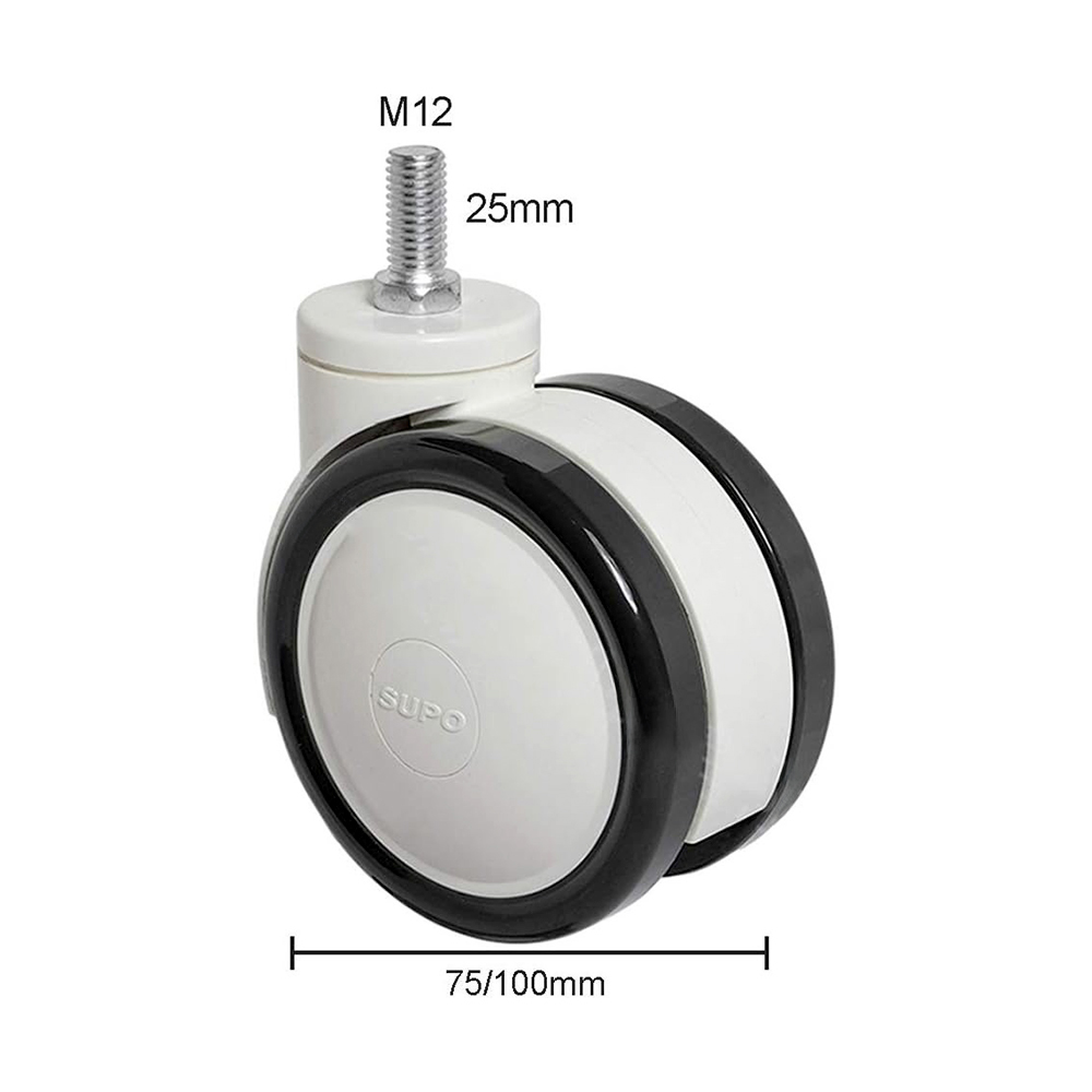 ล้อขาตั้งทีวี วัสดุพลาสติก+ยาง แบบแข็ง ขนาด 4 นิ้ว ใหญ่แข็งแรง ชุด 4 ชิ้น ขาว/ดำ0964746498