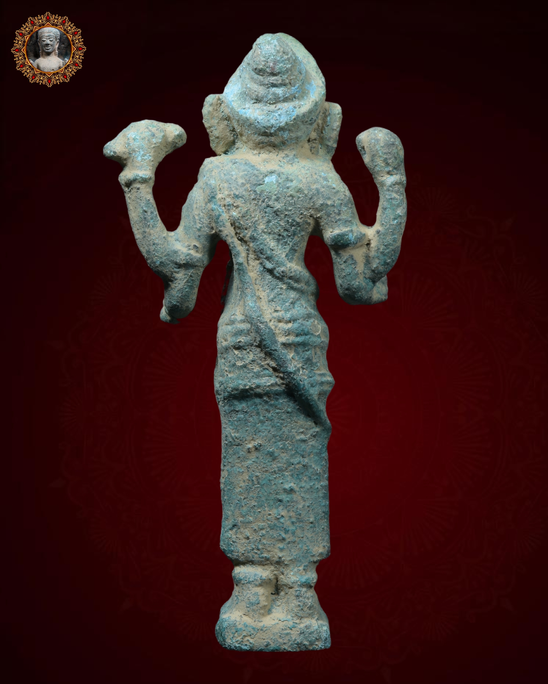 พระพิฆเนศสี่กร เนื้อสนิมเขียว