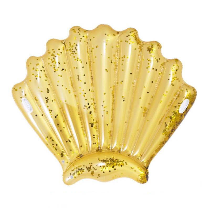 แพยางหอยกลิตเตอร์ สีทอง Inflatable Shell Glitter Gold Float