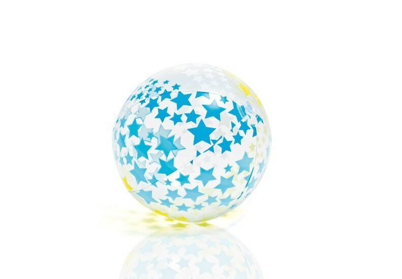 ชุดสระน้ำเด็ก พร้อมลูกบอลชายหาดและห่วงยาง ลายดาว Inflatable Baby Swimming Pool Set with Ring and Beach Ball