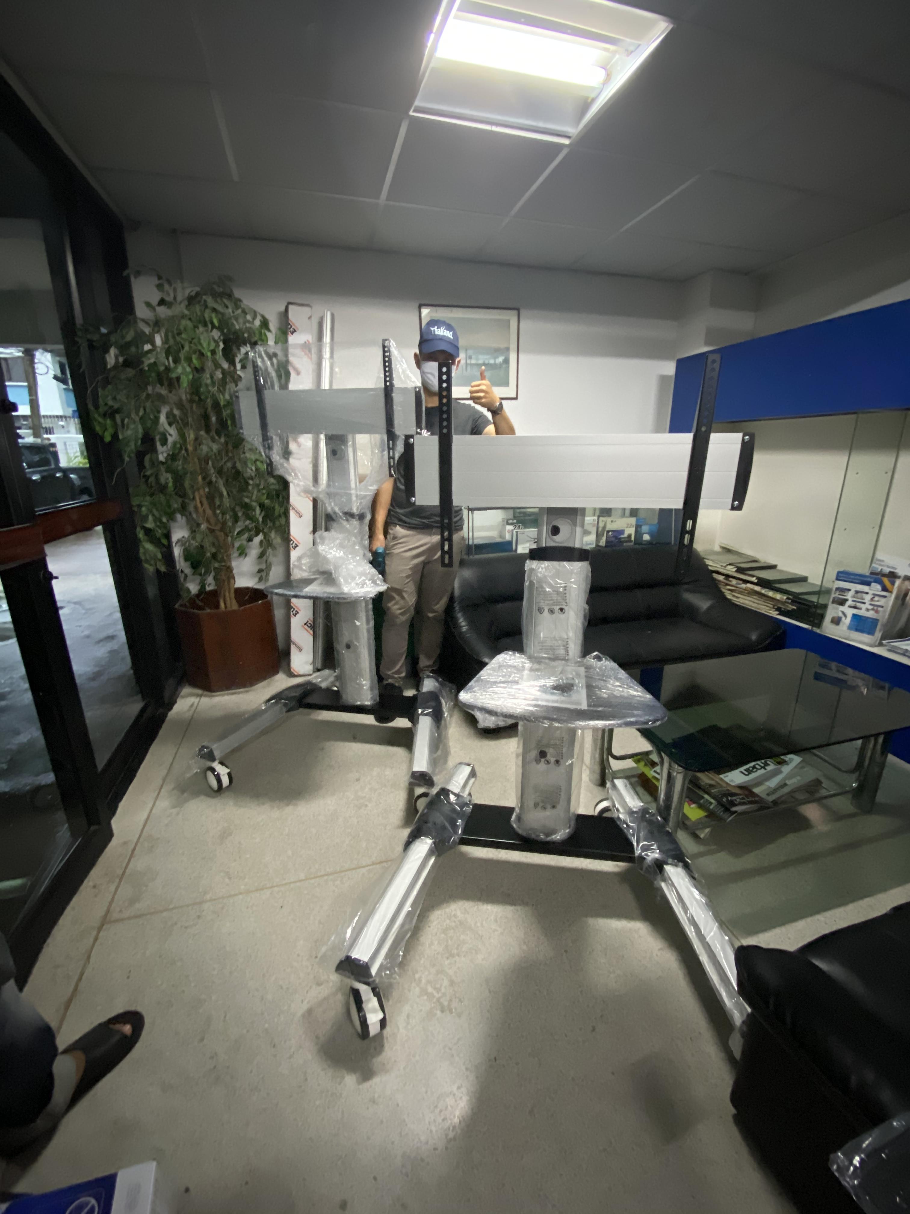 JMTVSTAND MT-F8300 ขาตั้งพื้นทีวีล้อเลื่อน(TV Stand)วัสดุ Aluminium อลูมิเนียม แบบล้อเลื่อนปรับสูง/ต่ำ ปรับก้ม-เงยได้ 32-75 นิ้ว {รับประกัน 3 ปี}0964746498