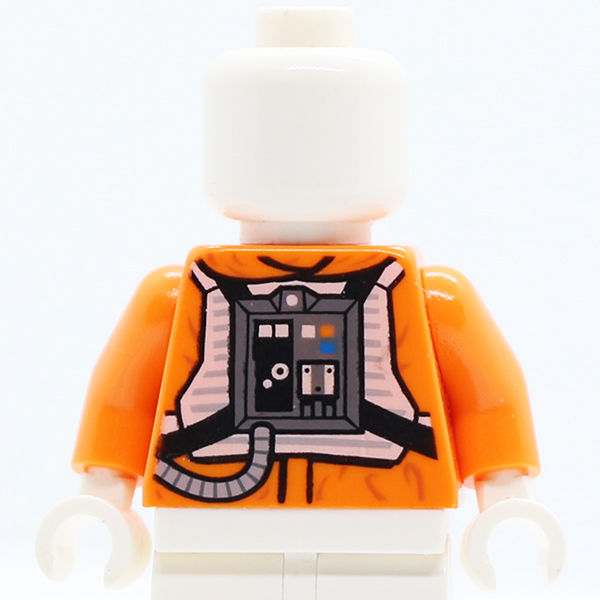 SW Rebel Pilot with Black Belt with Buckle on Back Pattern / Orange Arms / White Hands