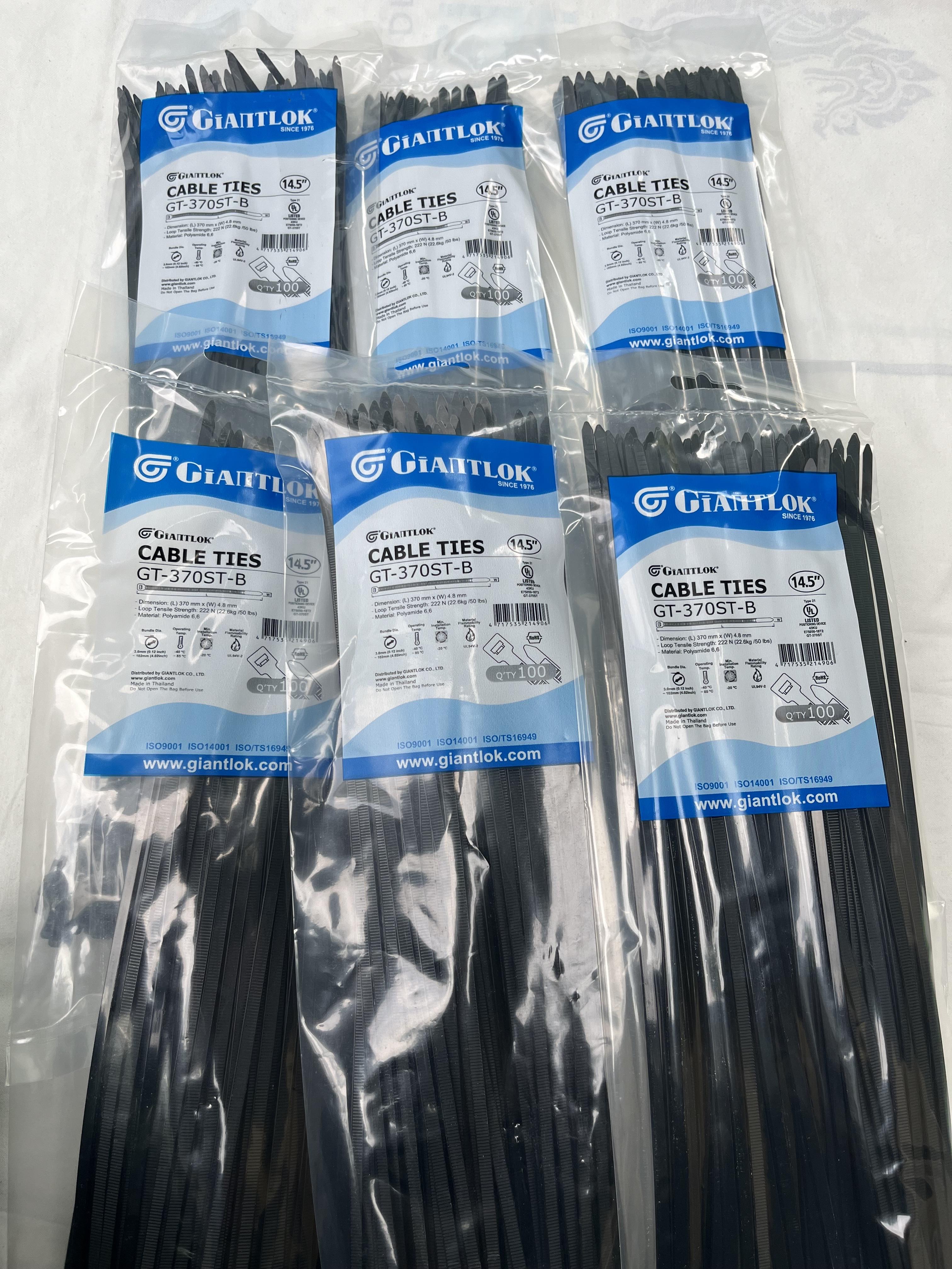 เคเบิ้ลไทร์ Giantlok 15นิ้วสีดำ 370*4.8มม 100PCS