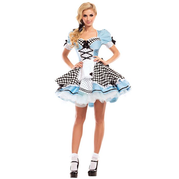 ชุดอลิซ Alice in Wonderland ผ้ายืด รุ่นโบว์ดำใหญ่