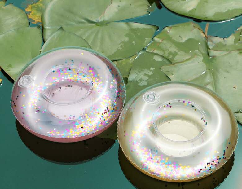 ที่วางแก้วเป่าลม กลิตเตอร์ Inflatable Glitter Cup Holder