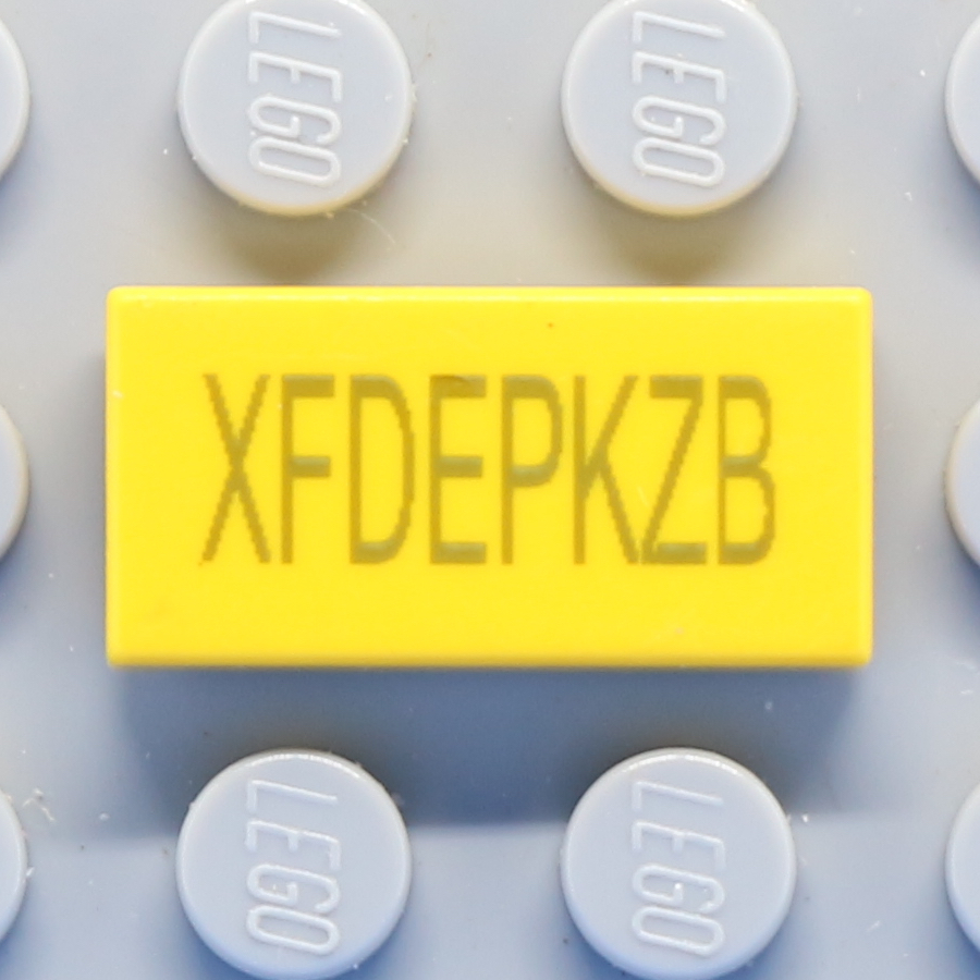 Tile 1 x 2 with Groove with 'XFxxxxxx' Exo-Code Patt