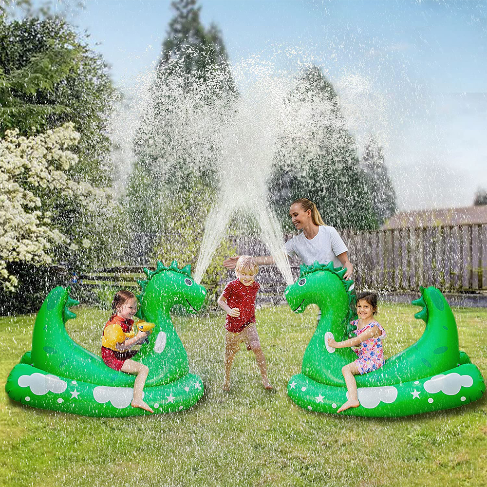 Inflatable Pool Float for Kids Adults - Kids Sprinklers Pool Toy แพเป่าลมรูปไดโนเสาร์สำหรับเด็ก พร้อมสปริงเกอร์พ่นน้ำได้