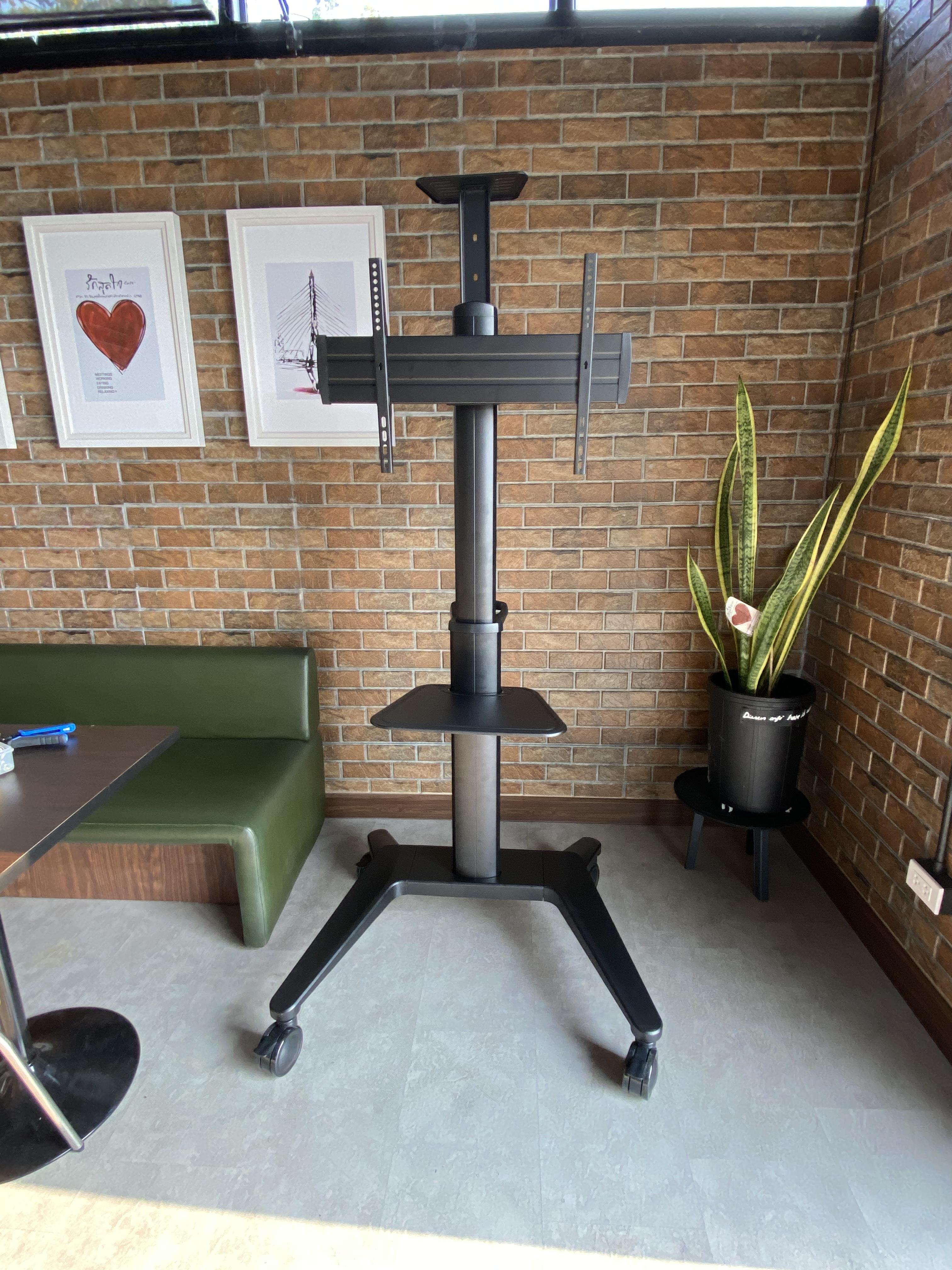 JMTVSTAND MT-F9100 ขาตั้งพื้นทีวีมีล้อเลื่อน สีดำ วัสดุอลูมิเนียม รูปทรงสวยงาม ทันสมัย รองรับทีวีขนาด 37"-75นิ้ว{รับประกัน 3 ปี }0964746498