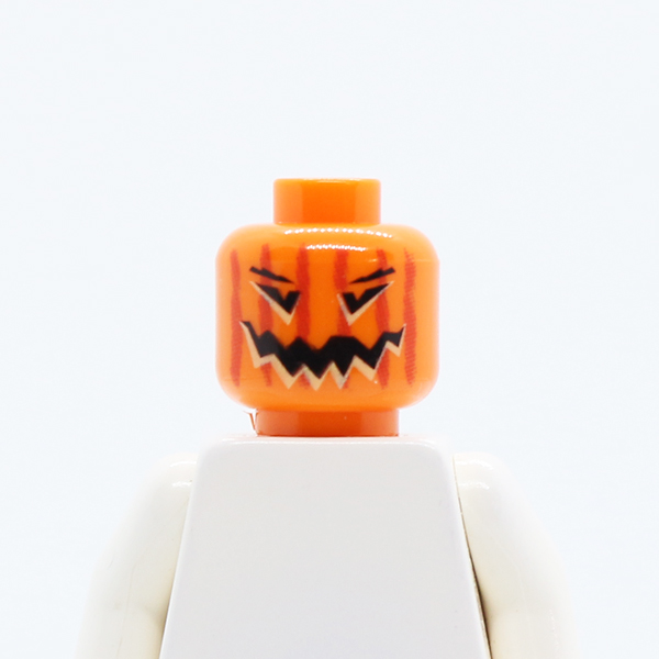 Pumpkin Jack O' Lantern with Vertical Lines on Back Pattern - Blocked Open Stud