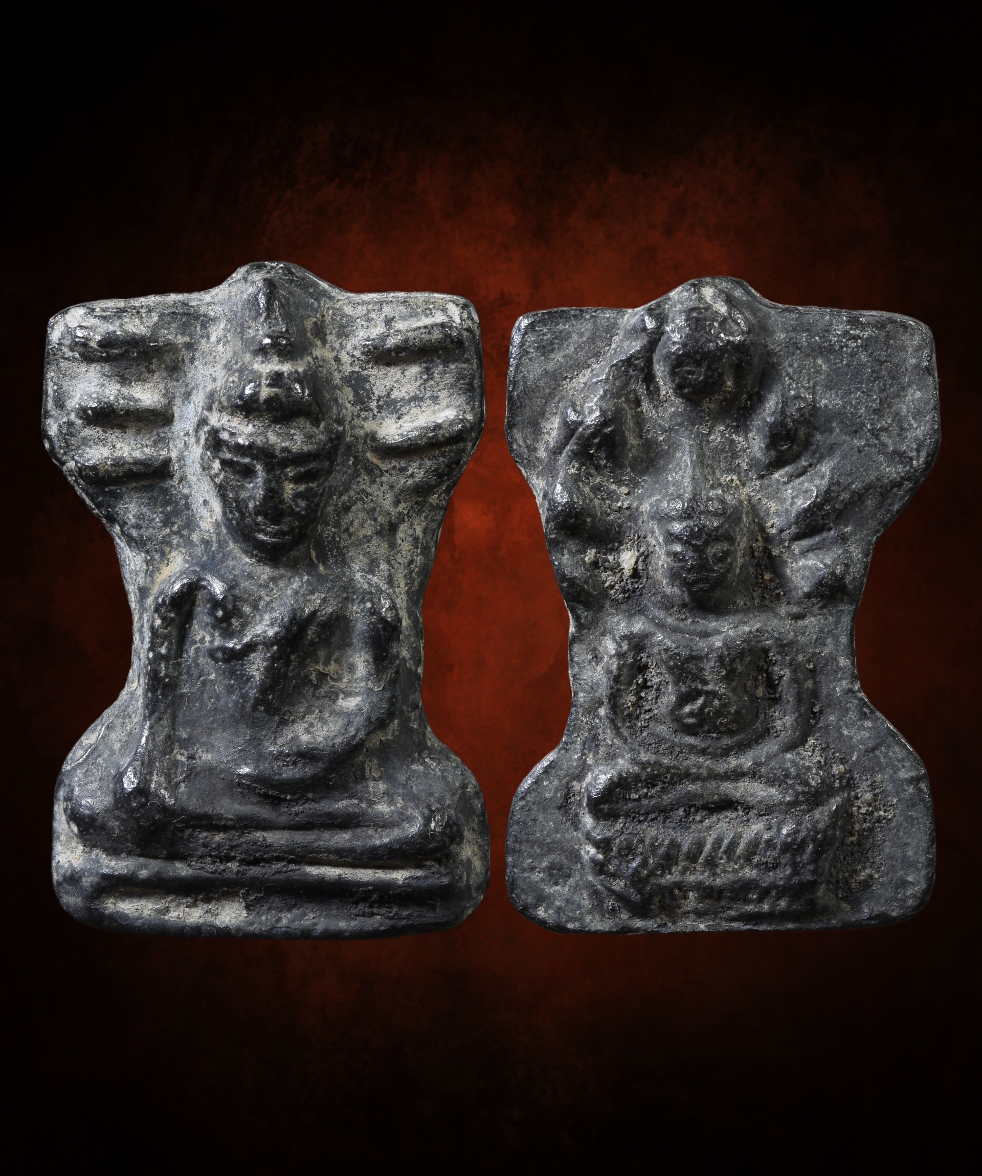 พระมเหศวร หลังนาคปรก เนื้อชินเงิน