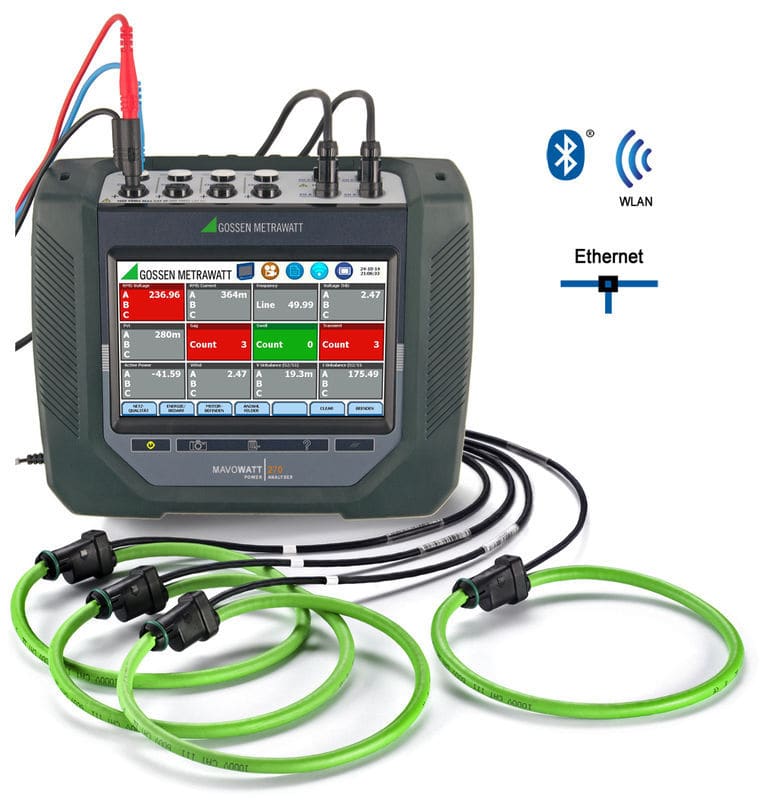 GOSSEN METRAWATT รุ่น MAVOWATT 270 FLEX เครื่องวัดและวิเคราะห์ค่ากำลังไฟฟ้าที่สามารถติดตามแบบออนไลน์ผ่านการสื่อสารระบบ Ethernet ได้