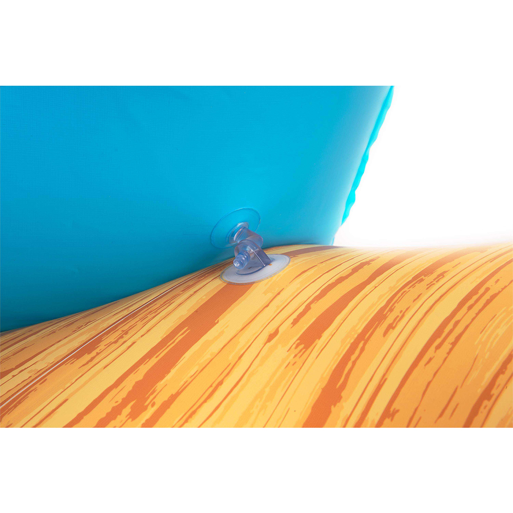 Bestway Inflatable Pool Sandbar Water Float Island Bar Cooler Lounge 246cm ที่นั่งลอยน้ำพร้อมถังแช่น้ำแข็งลายไม้ นั่งได้ 4 คน ขนาด 246x246cm