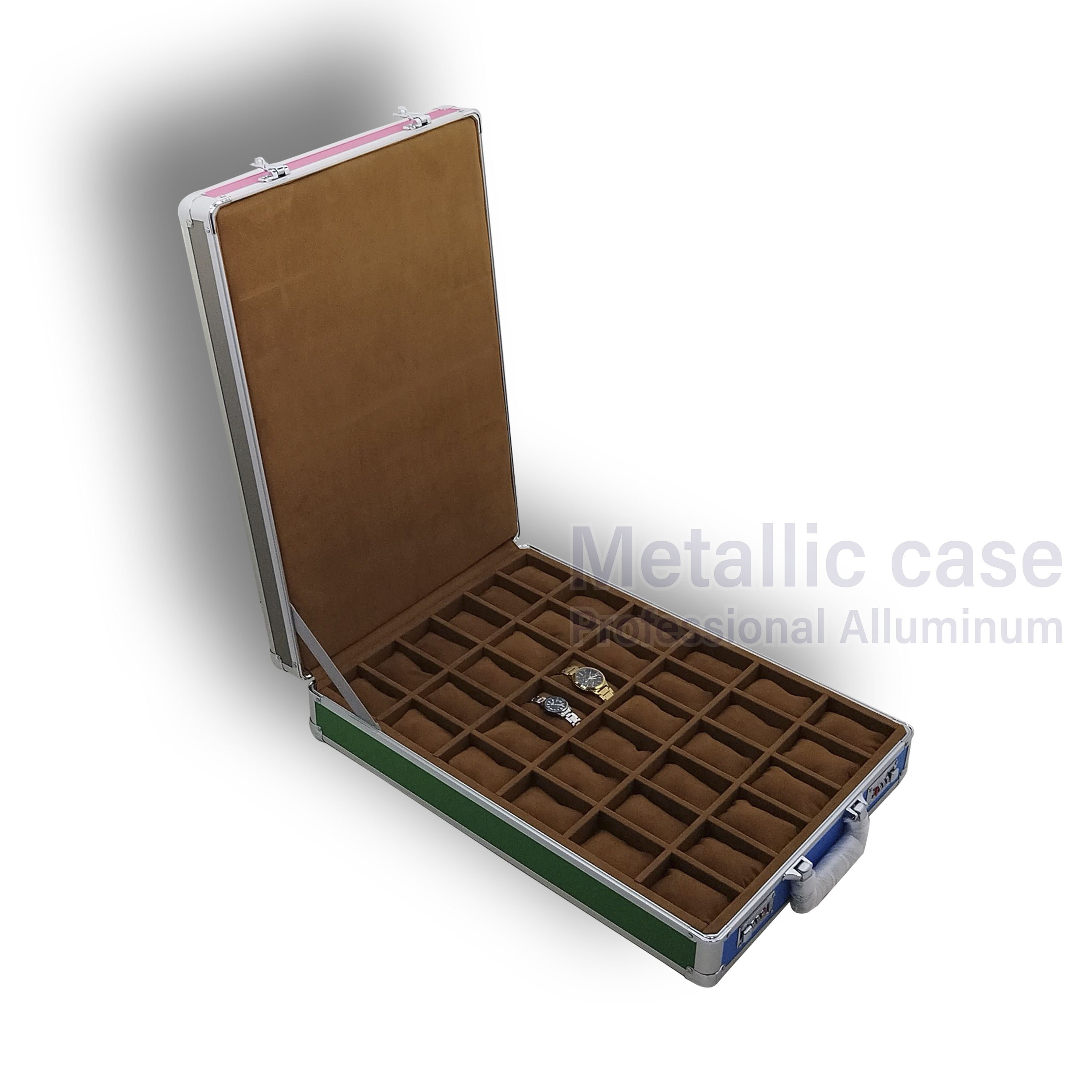 metalliccase9172-16-6703 / กระเป๋าใส่นาฬิกา 36 เรือน v.2 (41.5x59.5x14.1 T1H1K9K10P1)