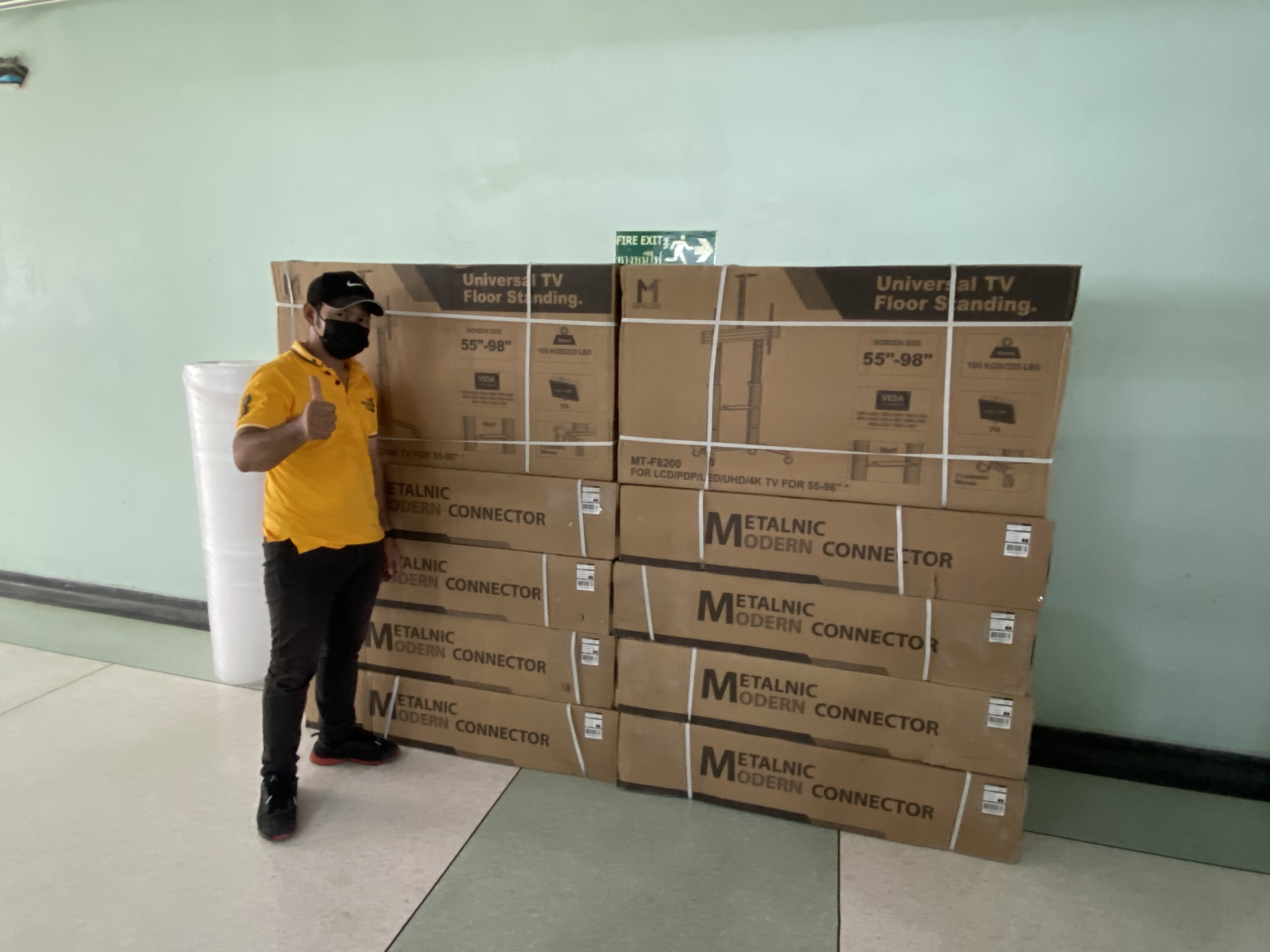 JMTVSTAND MT-F8200 ขาตั้งพื้นทีวีมีล้อเลื่อน(TV Stand) วัสดุ Aluminium อลูมิเนียม แบบล้อเลื่อนปรับสูง/ต่ำได้ 55"-98" นิ้ว{รับประกันสินค้า 3 ปี}0964746498