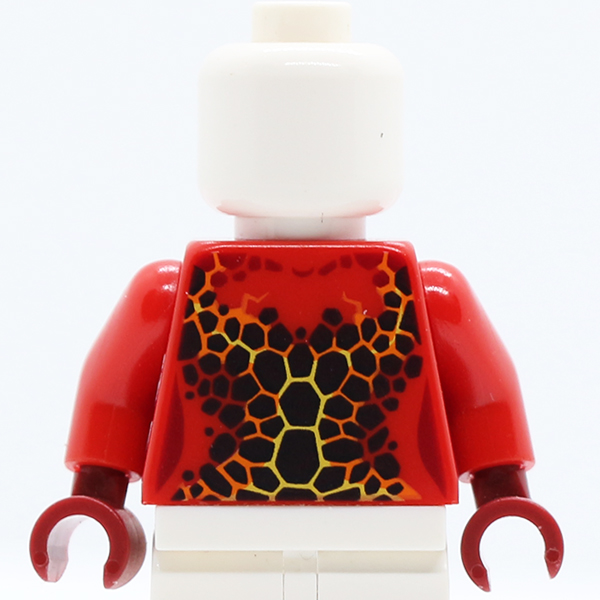 Nexo Knights Female Outline with Black and Orange Scales Pattern / Red Arms / Dark Red Hands