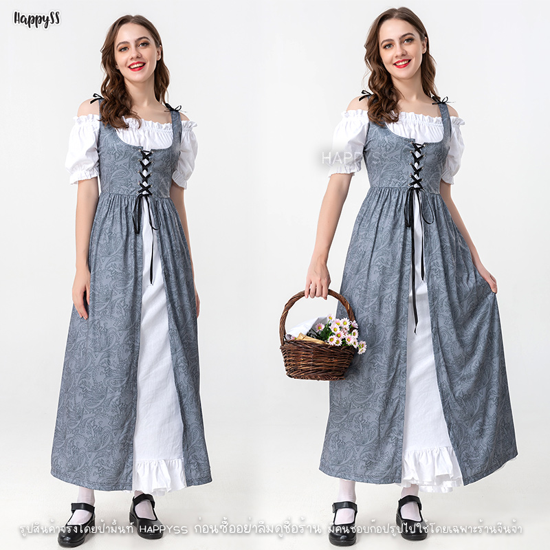 ชุดยุโรป ชุดย้อนยุค สีพาสเทล สบายตา 🏍️💨ส่งไวจาก กทม.